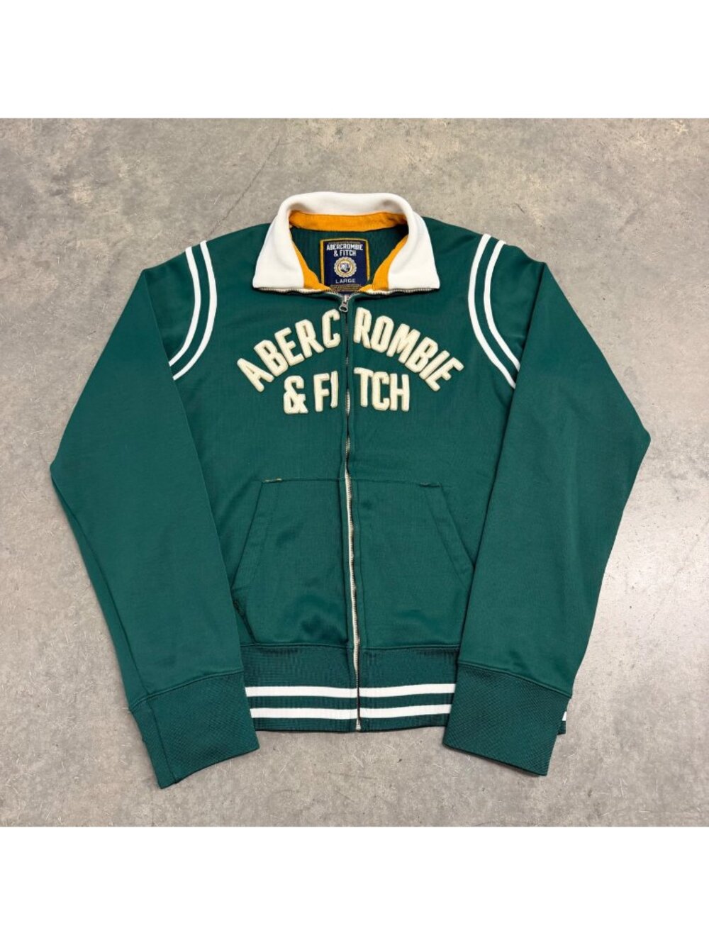 Abercrombie & Fitch 2000s Chenille Green Track Jacket